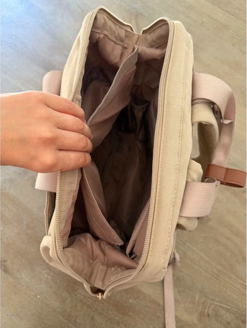 Mommore Diaper & Breast Pump Bag Backpack Beige